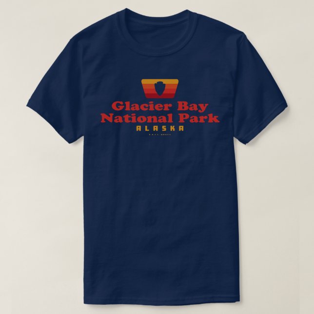 Camiseta Algodón Retro del Parque Nacional Glacier Bay (Diseño del anverso)