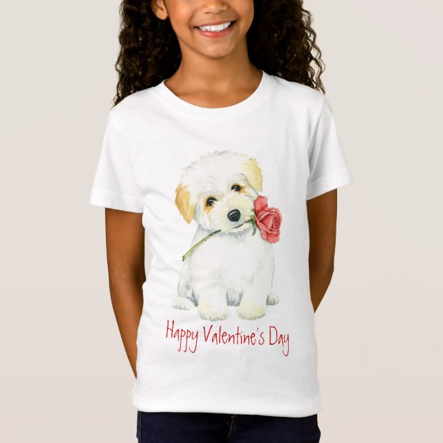 Camiseta Algodón subió tarjeta del día de San Valentín de (Anverso)