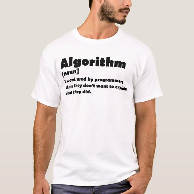 Camiseta Algoritmo Divertido programador de definición de d (Anverso)