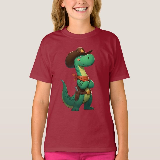 Camiseta Alguacil/vaquero de dinosaurio (Anverso)