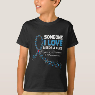 Camiseta Alguien A Quien Amo Necesita Una Cura Para La Diab