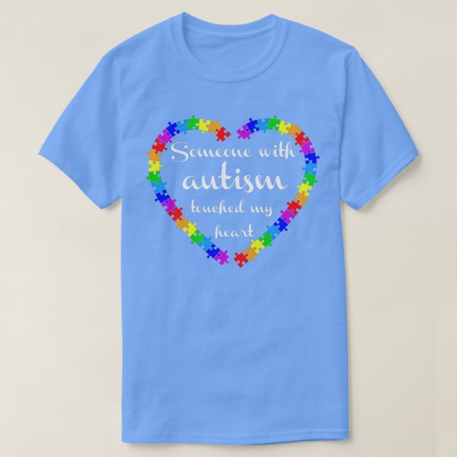 Camiseta Alguien con autismo me tocó el corazón (Diseño del anverso)
