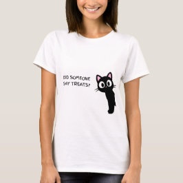 Camiseta ¿Alguien dijo golosinas? Gato negro divertido