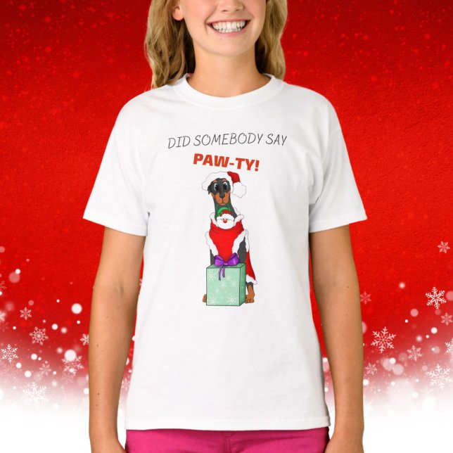Camiseta ¿Alguien dijo que los Navidades de Paw-Ty Cute Dob (Subido por el creador)
