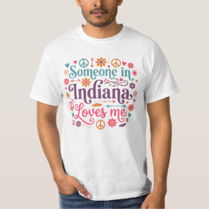 Camiseta Alguien en Indiana Me Ama Diseño Boho Hippie