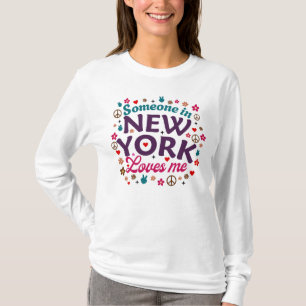 Camiseta Alguien en Nueva York me ama Diseño divertido retr