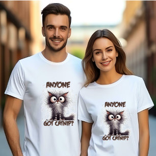 Camiseta ¿Alguien Se Ha Quedado Con Catnip? Crazy Cat Unise