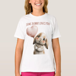 Camiseta Algun conejo te ama con globo de corazón