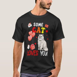 Camiseta Algún gato que te ama animal del día de San Valent