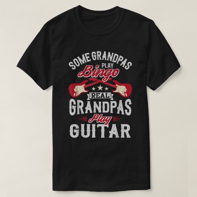 Camiseta Algunos Abuelos Real Grandpas tocan guitarra (Diseño del anverso)
