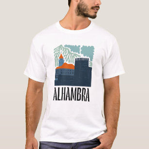 Camiseta Alhambra Granada España abstracto viajes arte flor