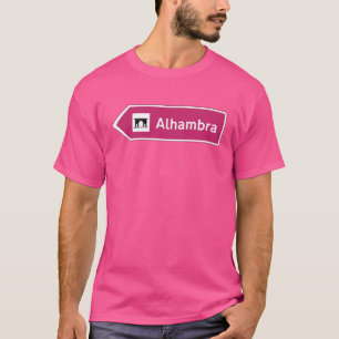 Camiseta Alhambra, señal de tráfico, Granada, España