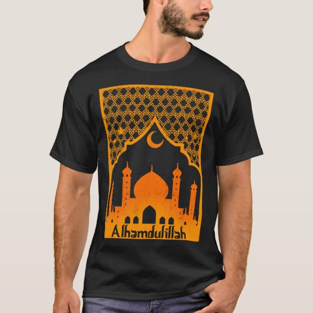 Camiseta Alhamdulillah Religión Islámica Mezquita Allah Mus (Anverso)