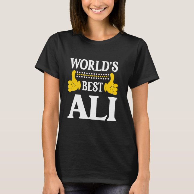Camiseta Ali Apellido Funny Team Family Apellido World's Be (Anverso)