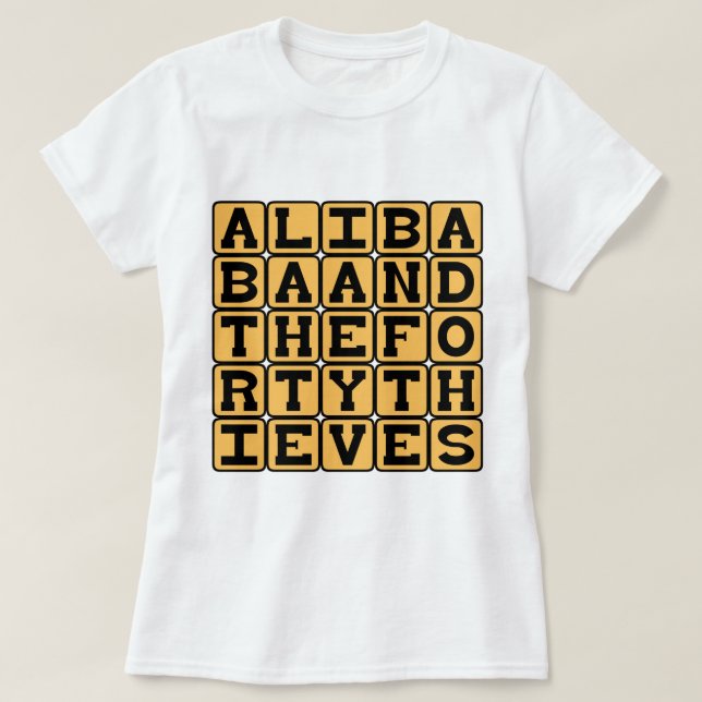 Camiseta Ali Baba y los cuarenta ladrones, historia de las  (Diseño del anverso)
