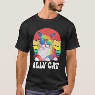 Camiseta Aliada Gato Heterosexual Partidaria de LGBT Orgull