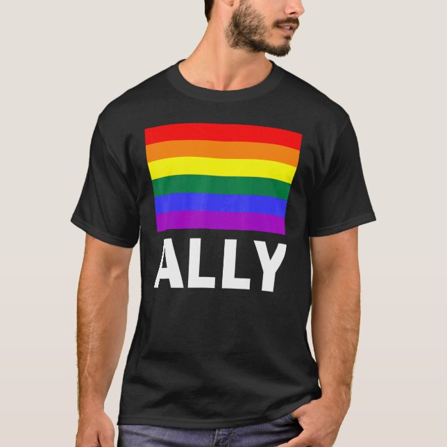 Camiseta Aliado con arco iris (Anverso)