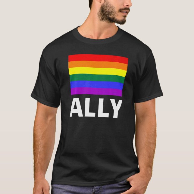 Camiseta Aliado con arco iris (Anverso)