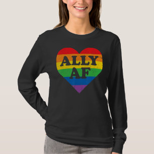 Camiseta Aliado del Orgullo Gay Af Corazón Arcoíris LGBT LG