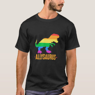 Camiseta Aliado LGBT Allysaurus Dinosaur Apoyo a Lesbianas
