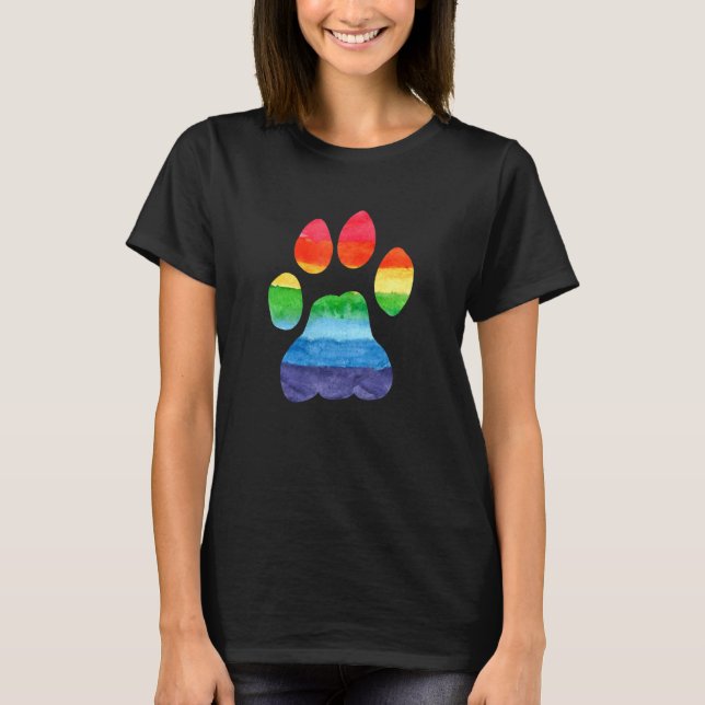 Camiseta Aliado Lgbt Furry Orgullo Arcoíris Fursuit Pata Pe (Anverso)