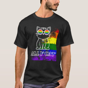 Camiseta Aliado LGBT Gato Sé Amable Arcoíris Gay LGBTQ