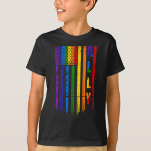 Camiseta Aliado Lgbt Lgbtq Arcoíris Orgullo Bandera America
