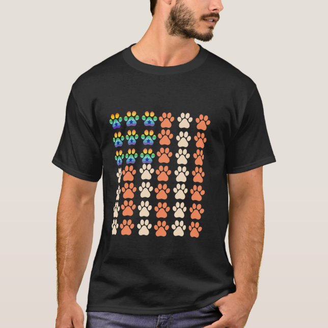 Camiseta Aliado LGBT Orgullo Gato pata gatito Bandera Ameri (Anverso)