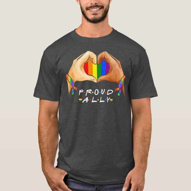 Camiseta Aliado LGBTQ para hombres de orgullo gay (Anverso)
