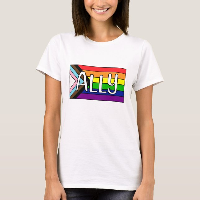 Camiseta Aliado LGBTQIA+ | Bandera arco iris (Anverso)