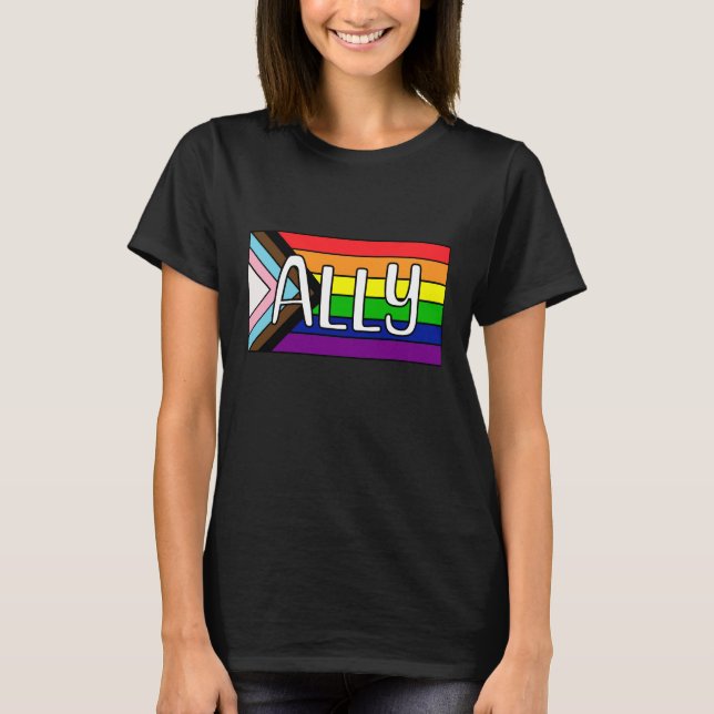 Camiseta Aliado LGBTQIA+ | Bandera arco iris (Anverso)