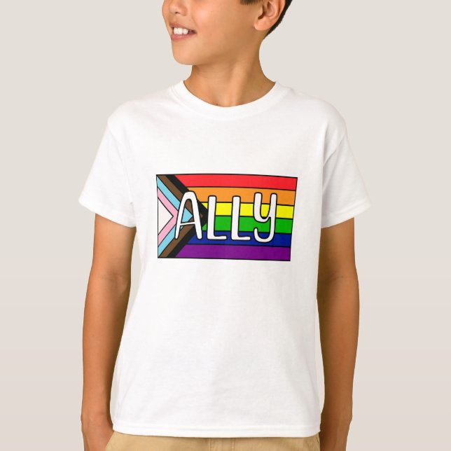 Camiseta Aliado LGBTQIA+ | Bandera arco iris (Anverso)