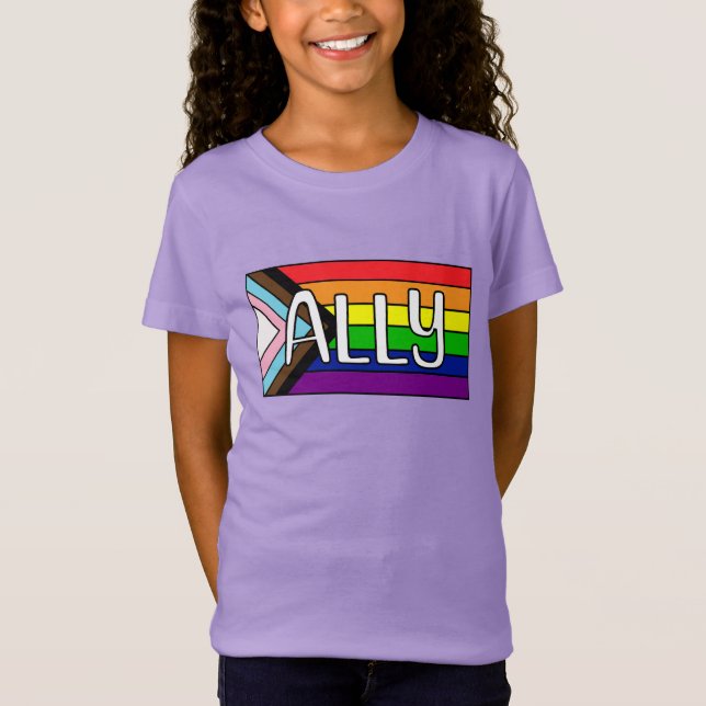 Camiseta Aliado LGBTQIA+ | Bandera arco iris (Anverso)