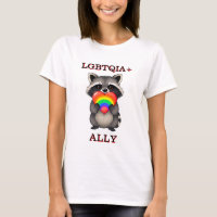 Aliado LGBTQIA+ | Raccoon con corazón arcoiris