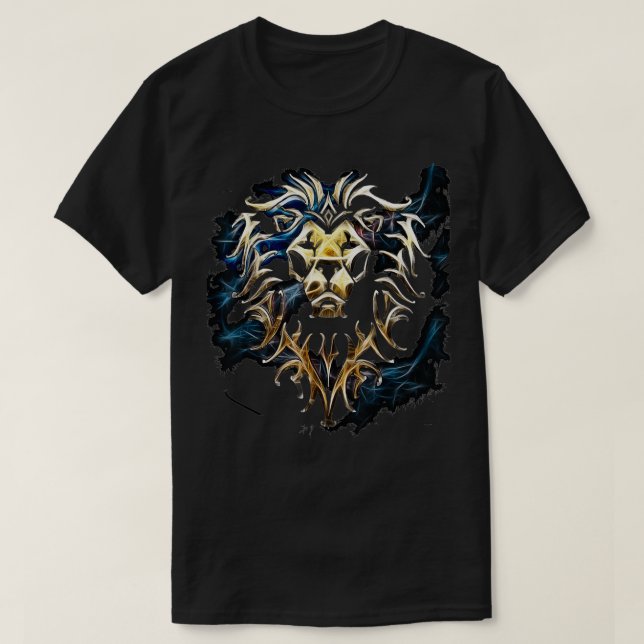 Camiseta Alianza de Warcraft +Logo de EE.UU. Saturada 01 Ne (Diseño del anverso)