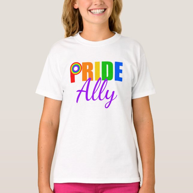 Camiseta Alianza directa gay de aliado del orgullo gay arco (Anverso)