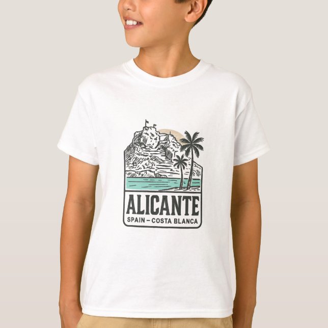 Camiseta Alicante Sketch Santa Bárbara Castle Costa Blanca  (Anverso)