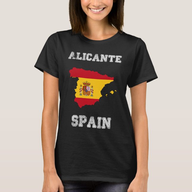 Camiseta Alicante Spain Vintage Spain Flag Map (Anverso)
