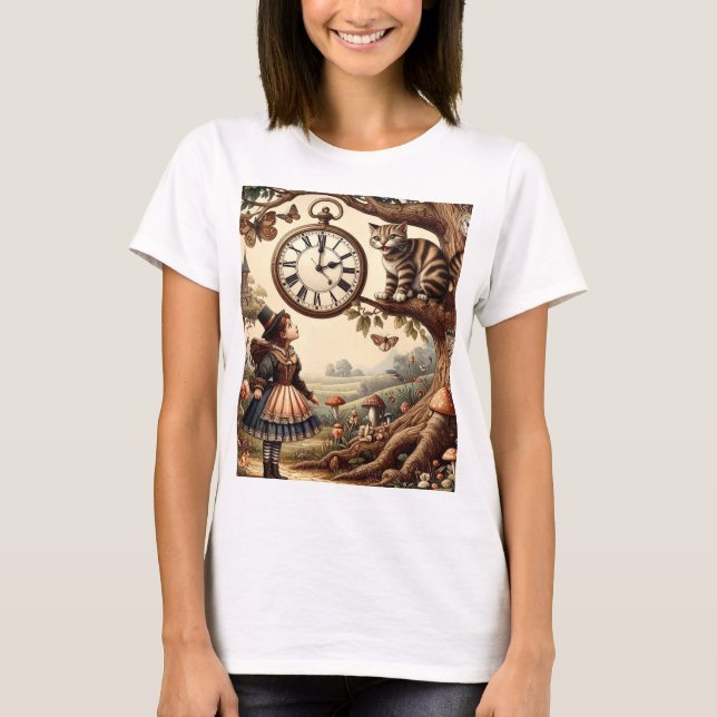 Camiseta Alice & Cheshire Cat: Whimsical Wonderland Fantasy (Anverso)