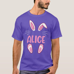 Camiseta ALICE Easter Bunny Funny Novedad Mujeres Personali