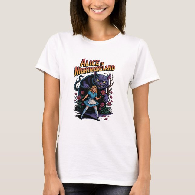 Camiseta Alice en Nightmareland - Personalizado oscuro (Anverso)