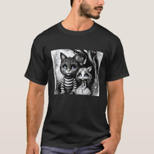 Camiseta Alice en Wonderland y el gato de Cheshire toman un