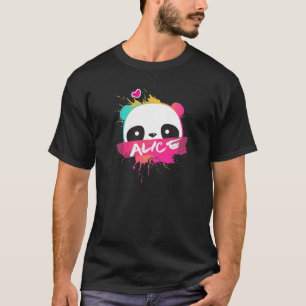 Camiseta ALICE - Hermoso Nombre Chica Con Panda Adorable