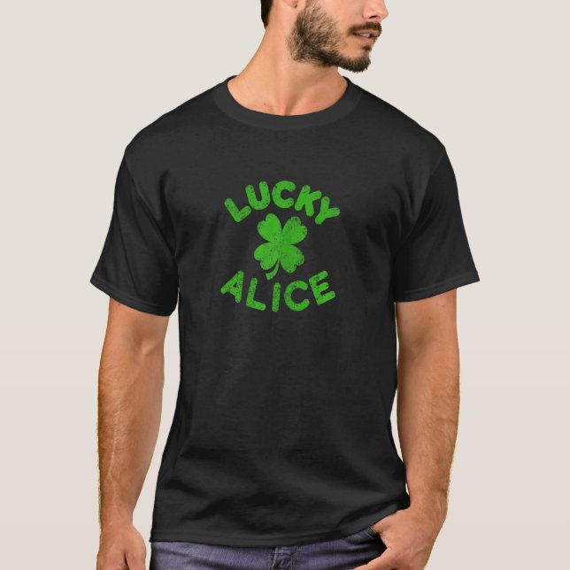 Camiseta Alice Irish Family St Patrick S Day Lucky Alice (Anverso)