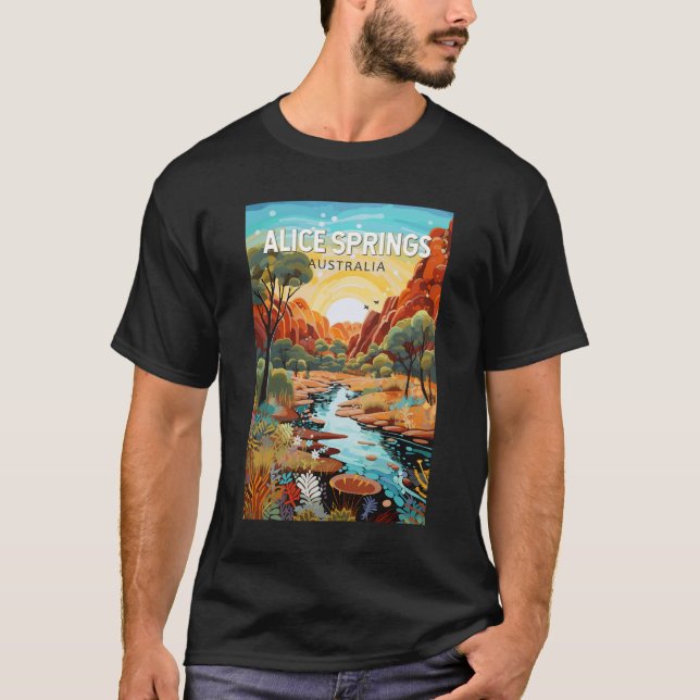 Camiseta Alice Springs Australia Viajes de arte (Anverso)