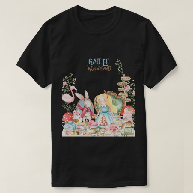Camiseta Alicia aventuras en Woderland Birthday Tea Fiesta (Diseño del anverso)