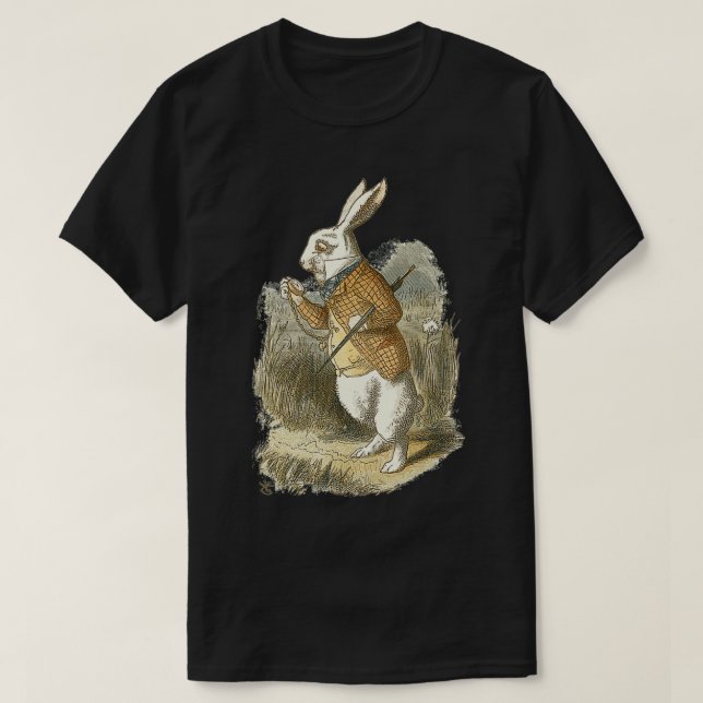 Camiseta Alicia con traje de conejo de Pascua en blanco de  (Diseño del anverso)