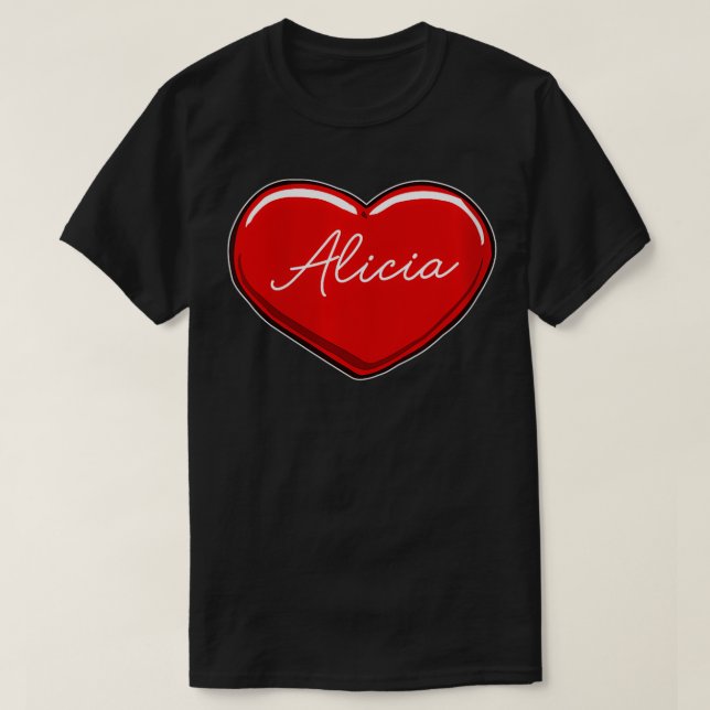Camiseta Alicia: Corazones de nombre (Diseño del anverso)