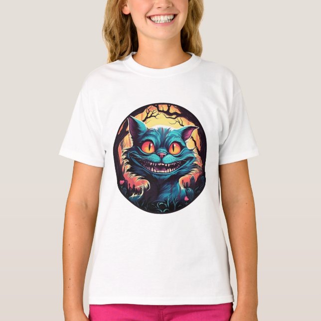 Camiseta Alicia de gato enmascarado de Cheshire en el país  (Anverso)