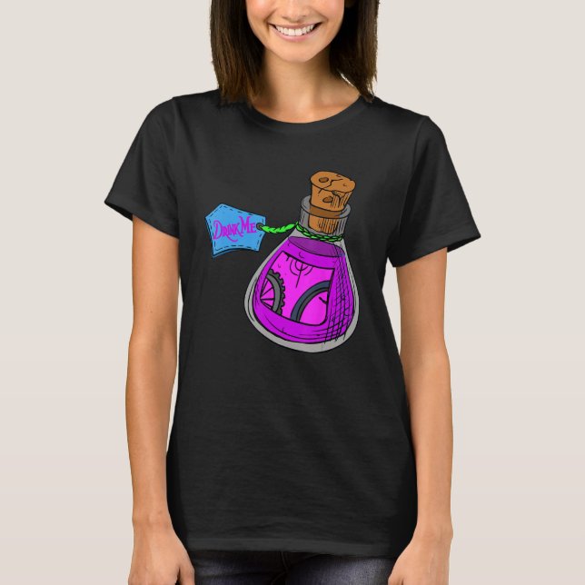 Camiseta Alicia en el país de las maravillas bebe mi botell (Anverso)